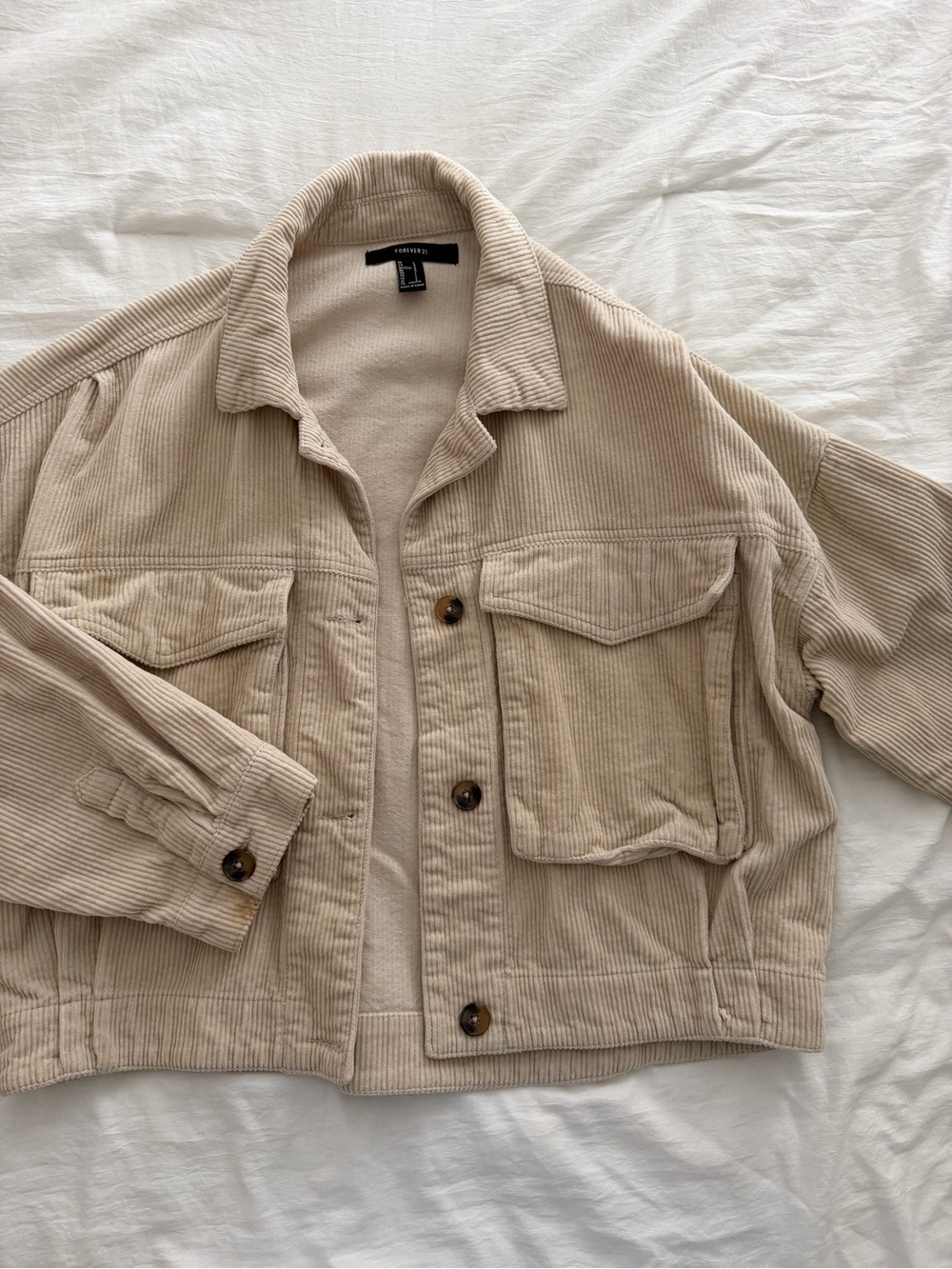 Forever 21 Cream Corduroy Jacket